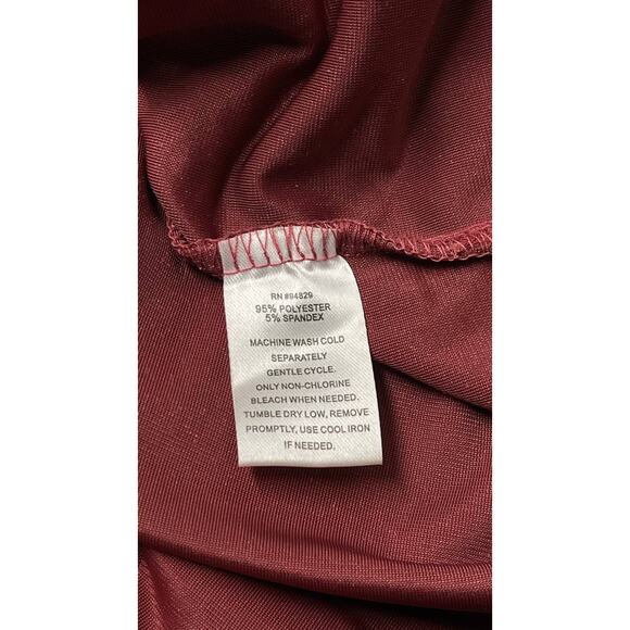 VTG Derek Heart Crushed Red Velvet Midi Slip Dress Side Slit L Coquette Romantic - Picture 8 of 8